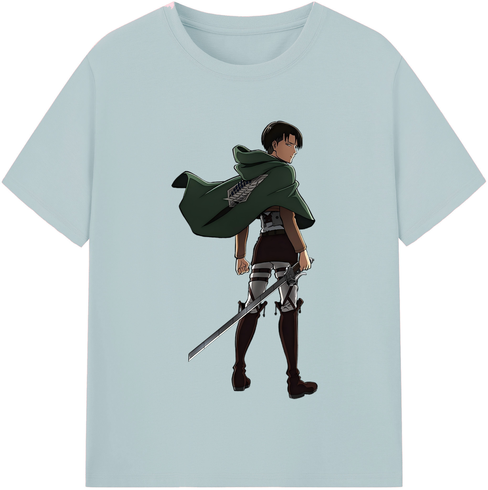 （画像用） 進撃の巨人 リヴァイ·アッカーマン Attack on Titan Levi Ackerman 綿100％半袖Tシャツ（フロントプリント）